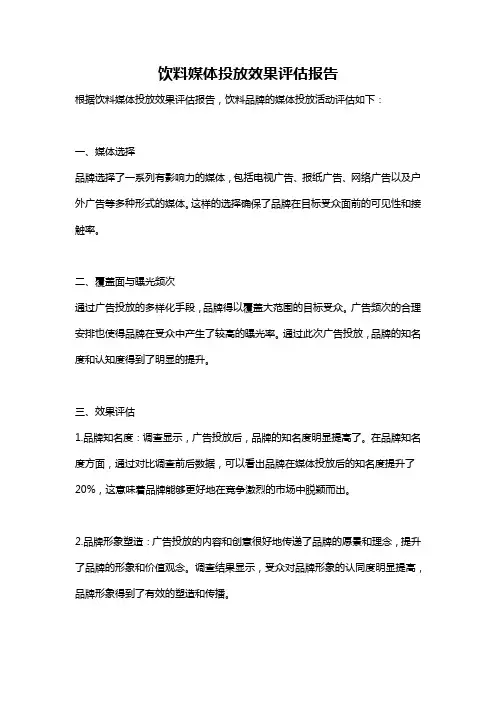 饮料媒体投放效果评估报告