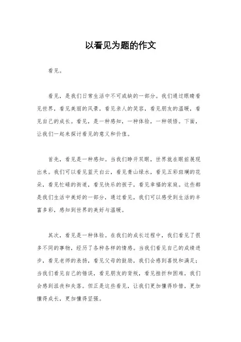 以看见为题的作文