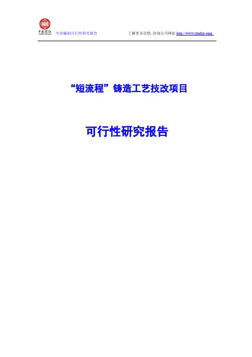 “短流程”铸造工艺技改项目可行性研究报告
