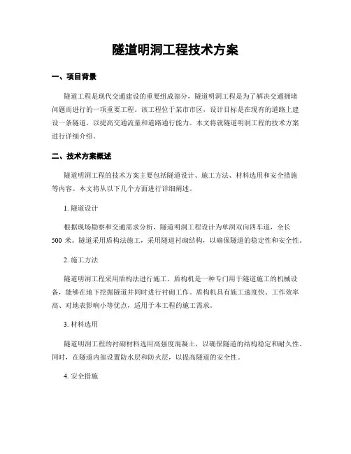 隧道明洞工程技术方案