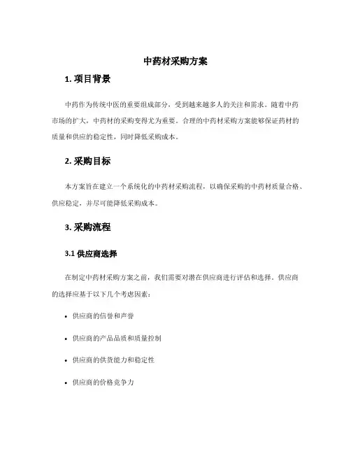 中药材采购方案