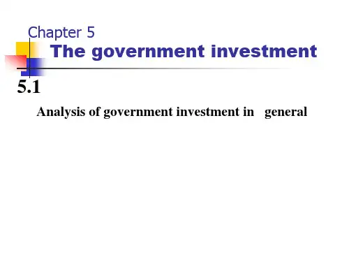 财政学 Chapter 5The government investment