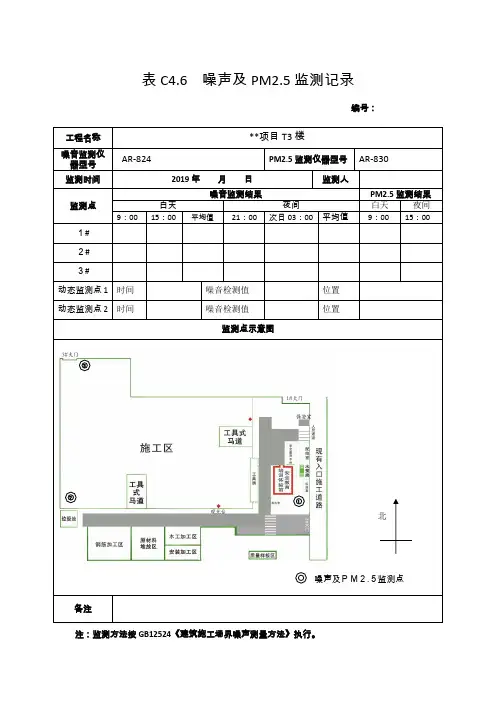 建筑工程噪声及PM2.5监测记录表