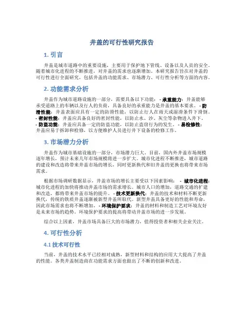 井盖的可行性研究报告