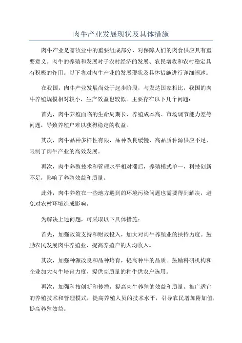 肉牛产业发展现状及具体措施