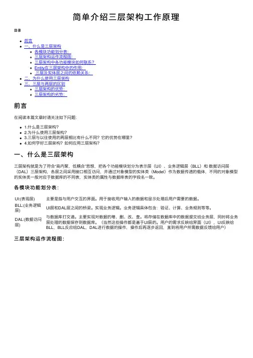 简单介绍三层架构工作原理