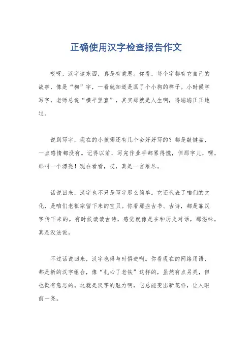 正确使用汉字检查报告作文