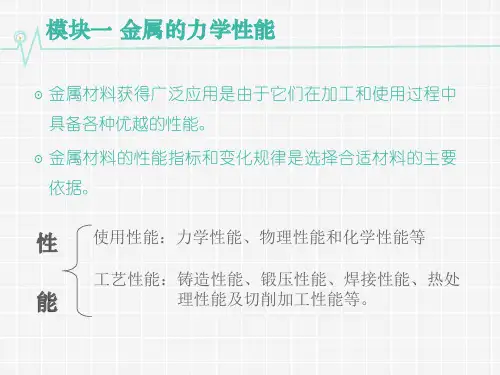 (金属材料与热处理)模块一金属的力学性能