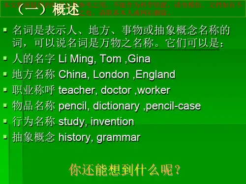 英语语法名词和动词专业知识讲座