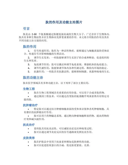 肽的作用及功能主治图片