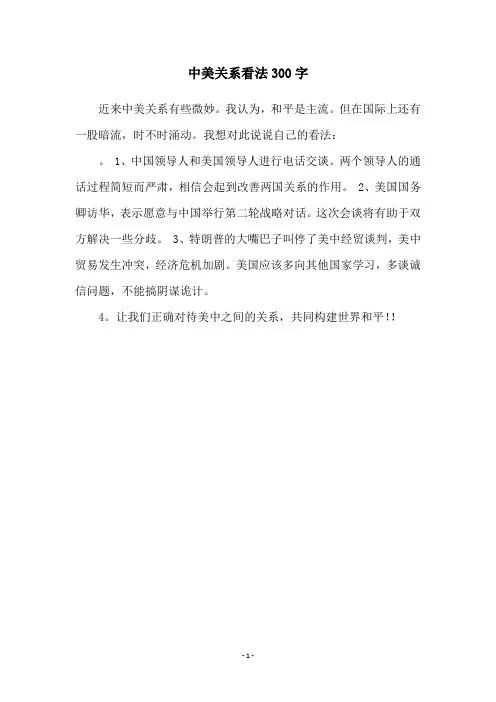 中美关系看法300字