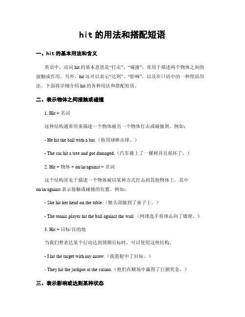hit的用法和搭配短语