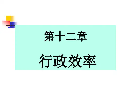 第十二章行政效率