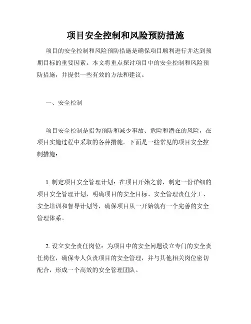 项目安全控制和风险预防措施