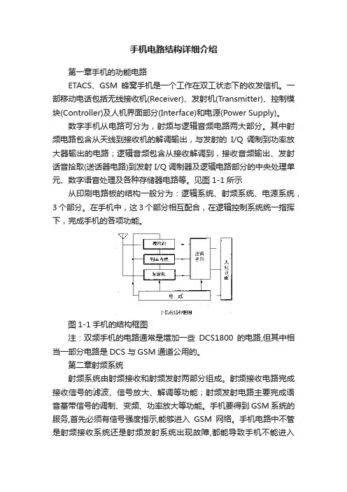 手机电路结构详细介绍