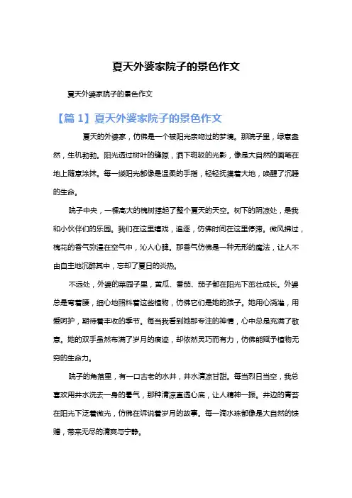 夏天外婆家院子的景色作文