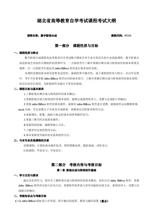 数字影视合成0723湖北教育考试院