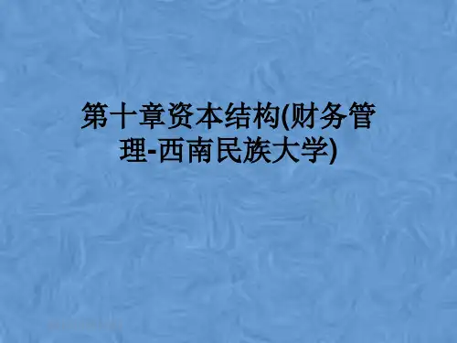 第十章资本结构(财务管理-西南民族大学)