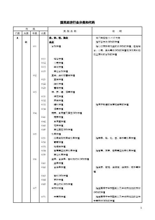 国民经济行业分类和代码GBT4754-2017