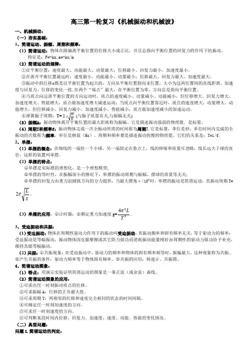 高三第一轮复习《机械振动和机械波》