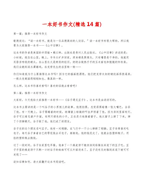 一本好书作文(精选14篇)