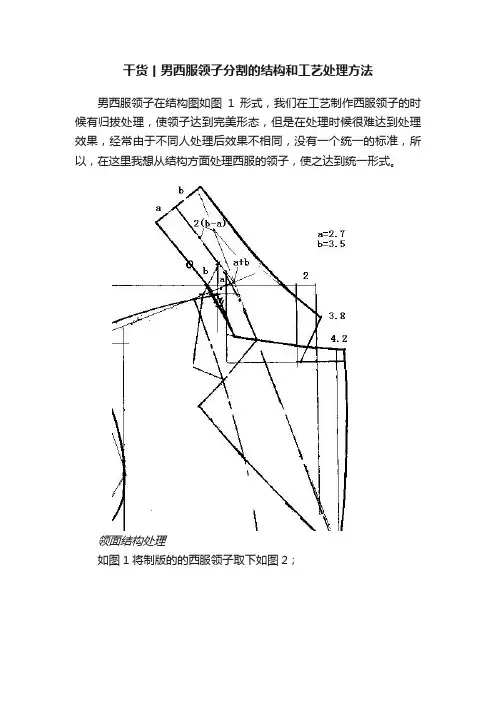 干货丨男西服领子分割的结构和工艺处理方法