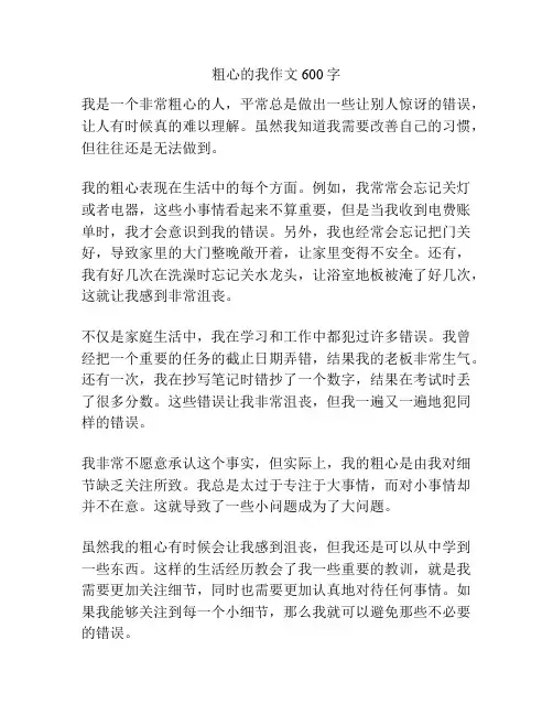 粗心的我作文600字