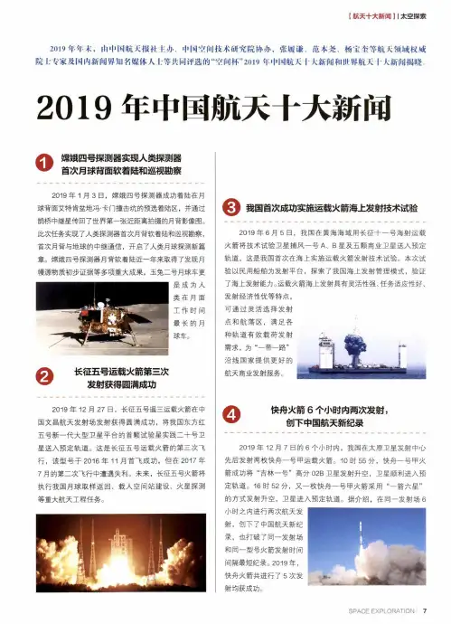 2019年中国航天十大新闻