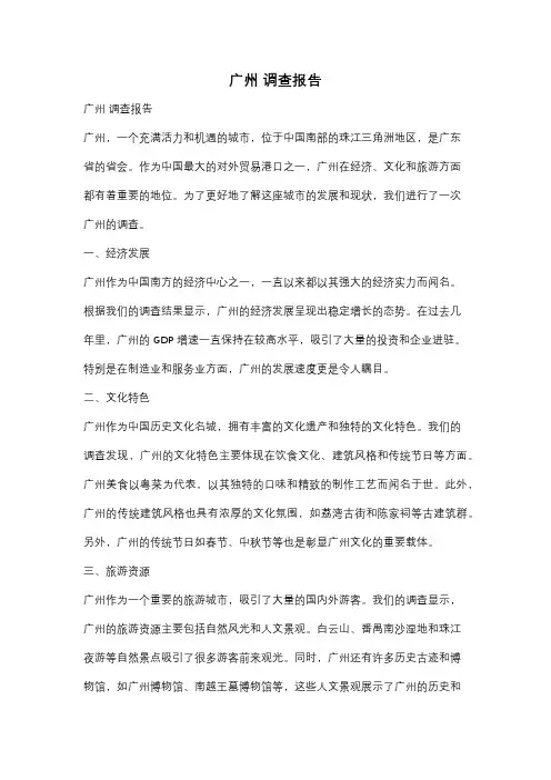广州 调查报告