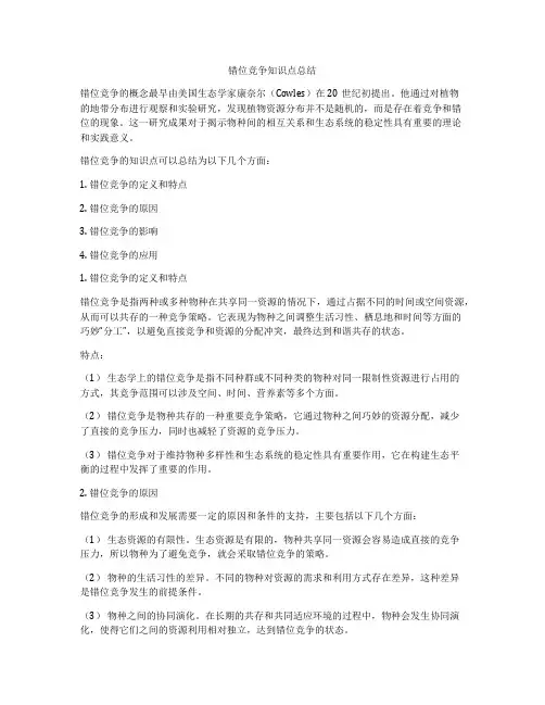 错位竞争知识点总结