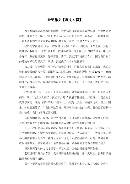 精选游记作文【范文4篇】