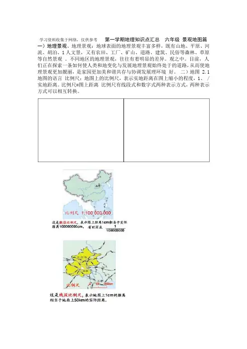 上海初中地理会考知识点汇总六年级第一学期牛津版