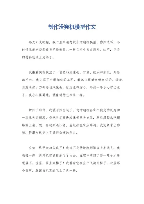 制作滑翔机模型作文