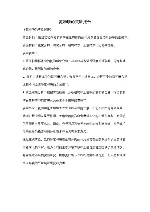 氮和磷的实验报告