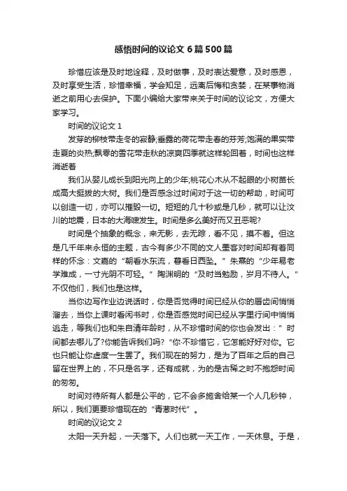 感悟时间的议论文6篇500篇