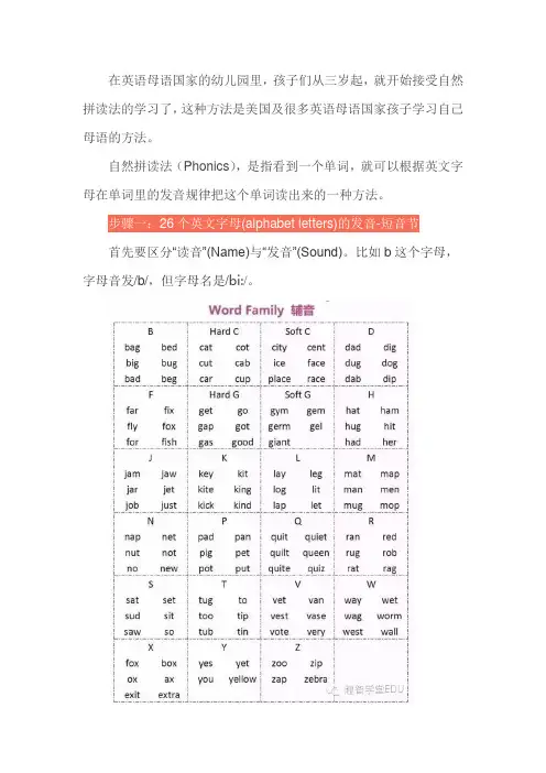 四步教你英语自然拼读法