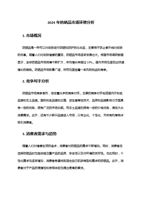 2024年防晒品市场环境分析
