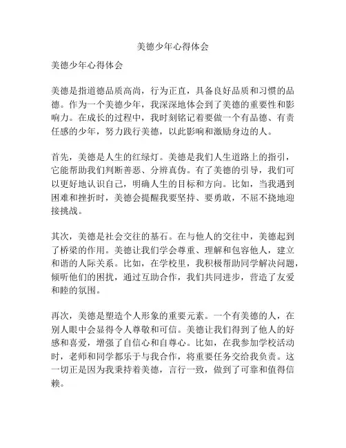 美德少年心得体会