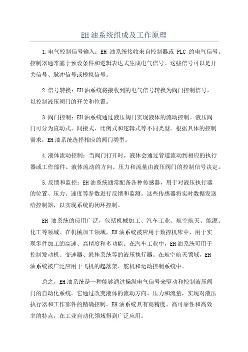 EH油系统组成及工作原理