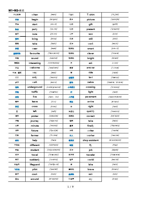 上海版牛津英语5A单词(含音标)与短语整理