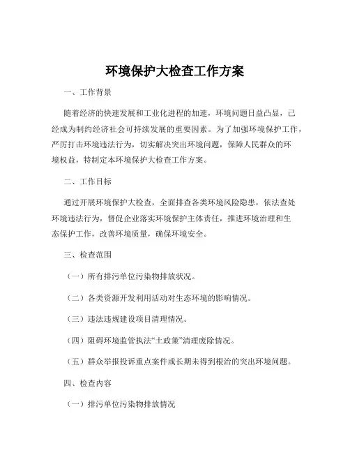 环境保护大检查工作方案