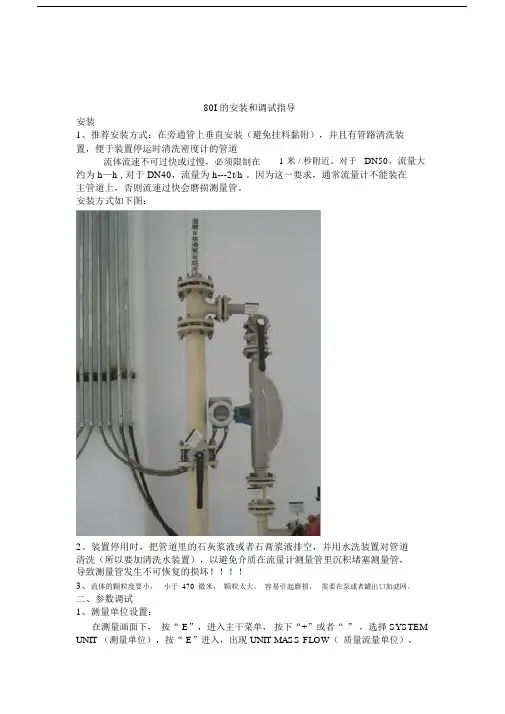 E+H密度计80I50的安装和调试指导.docx