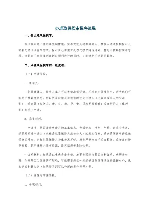 办理取保候审程序流程