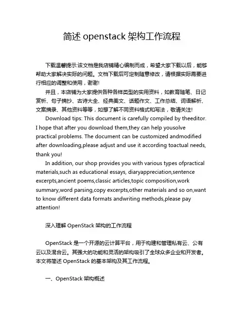 简述openstack架构工作流程