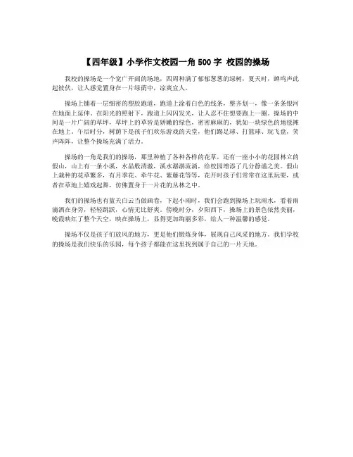 【四年级】小学作文校园一角500字 校园的操场