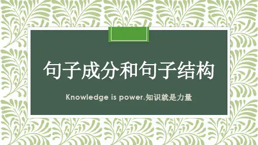 句子成分和句子结构