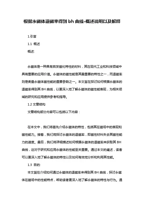 根据永磁体退磁率得到bh曲线-概述说明以及解释