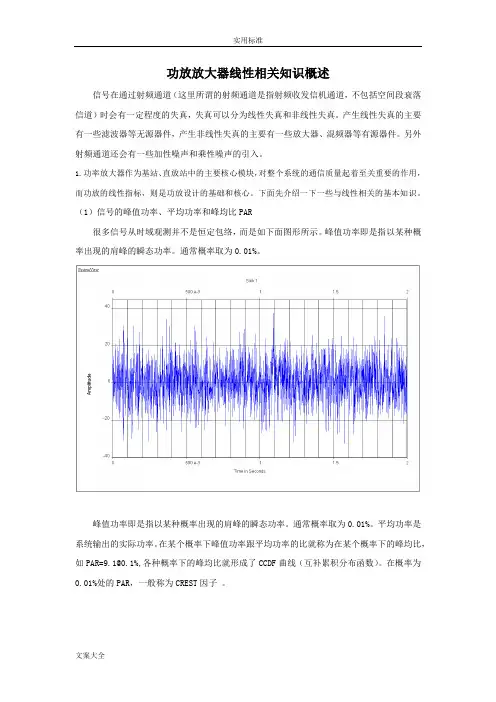 功率放大器线性指标分析报告