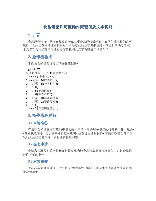 食品经营许可证操作流程图及文字说明是什么东西