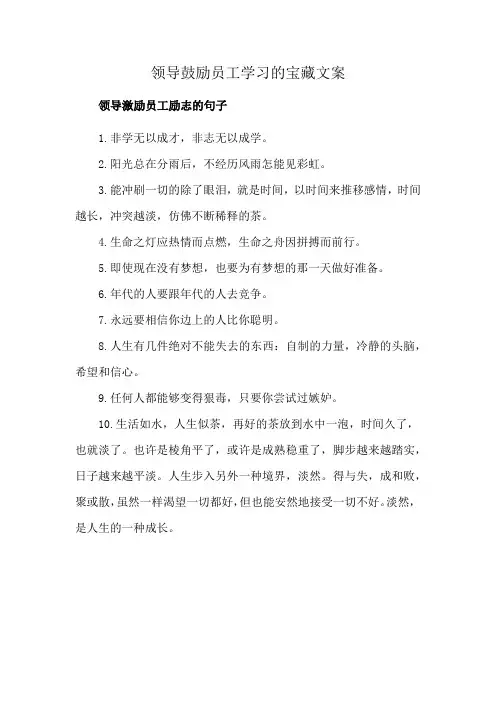 领导鼓励员工学习的宝藏文案